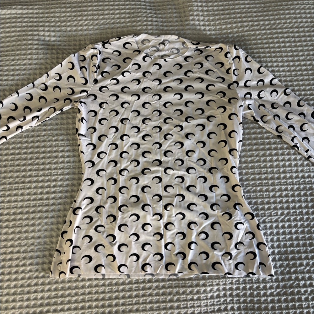 Marine Serre Black and White Fitted Bodysuit